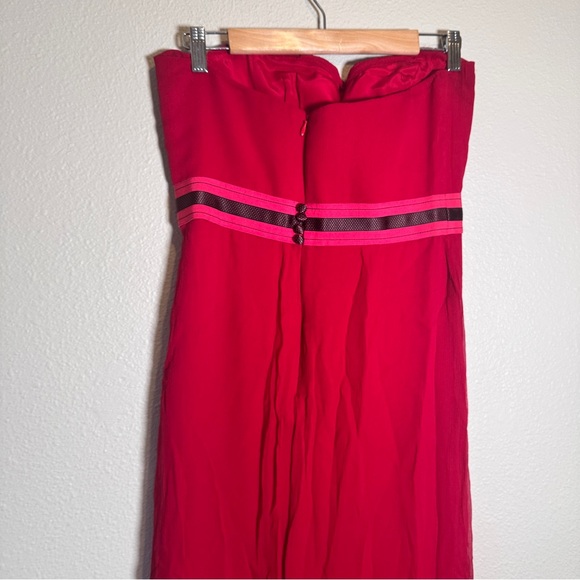 Carolina Herrera Red Silk Strapless Gown Women’s 8 Formal Dress Designer Luxury - Picture 5 of 12